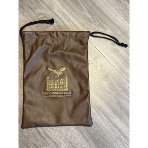 The Carnegie Club Skibo Castle Drawstring Pouch Faux Leather PRG Golf Souvenir